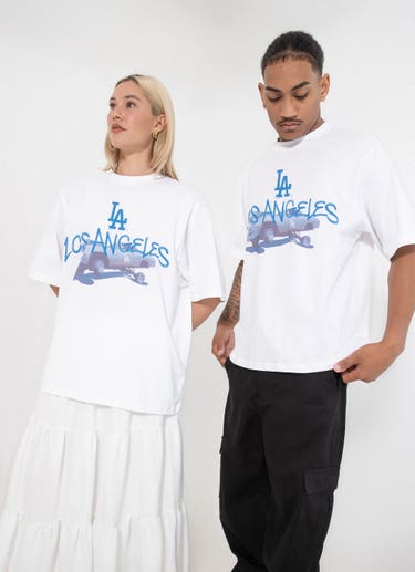 Majestic Mlb Los Angeles Dodgers Lowrider Tee in White