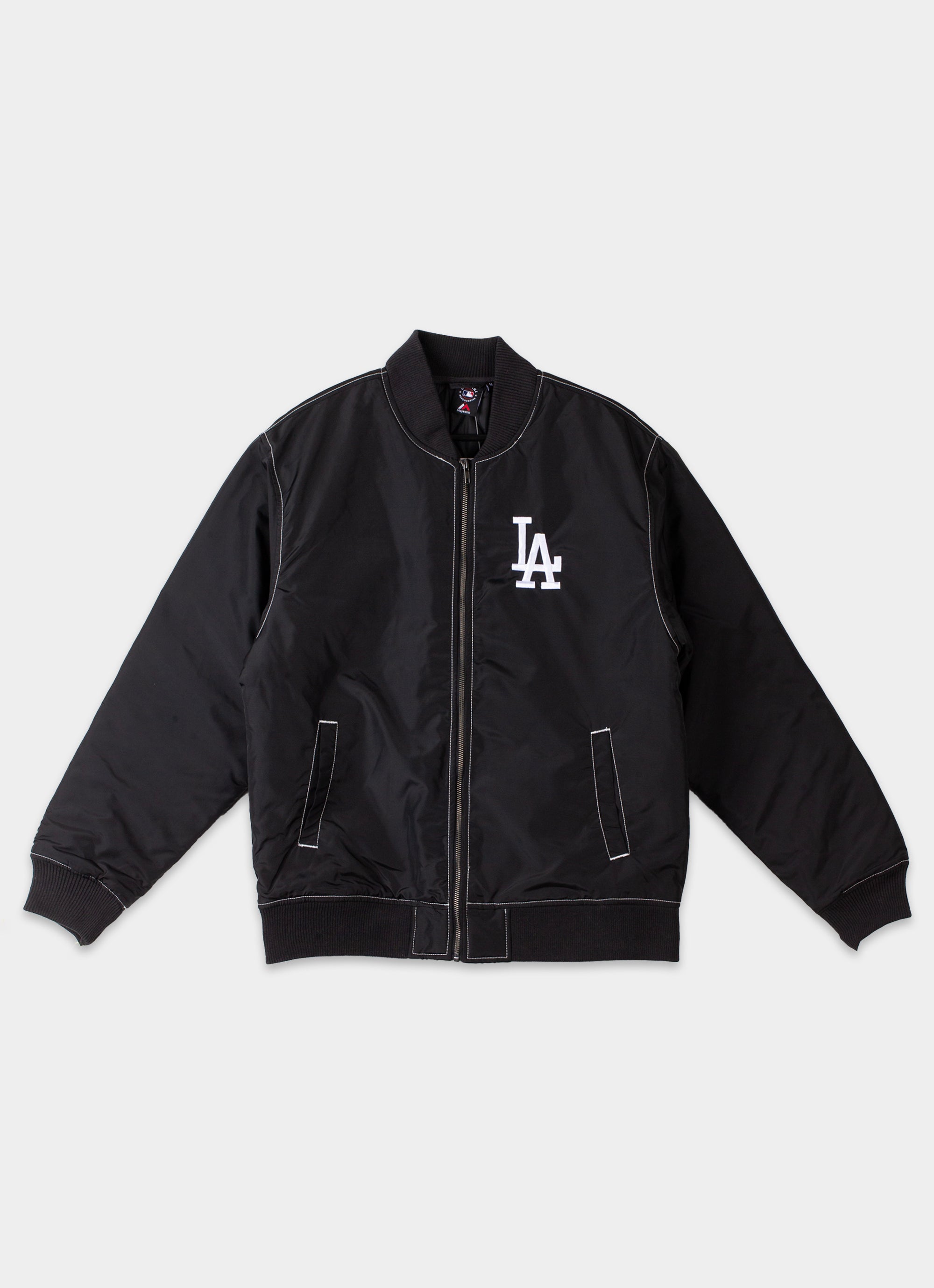 Majestic Mlb Los Angeles Dodgers Vintage Arch Date Hoodie in Black