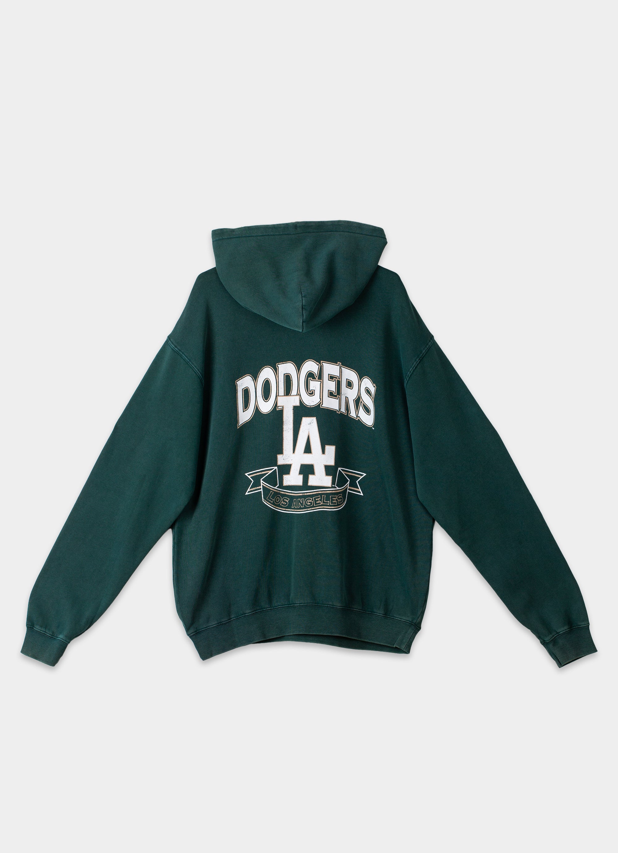 Majestic Mlb Los Angeles Dodgers Vintage Arch Acid Hoodie in Green