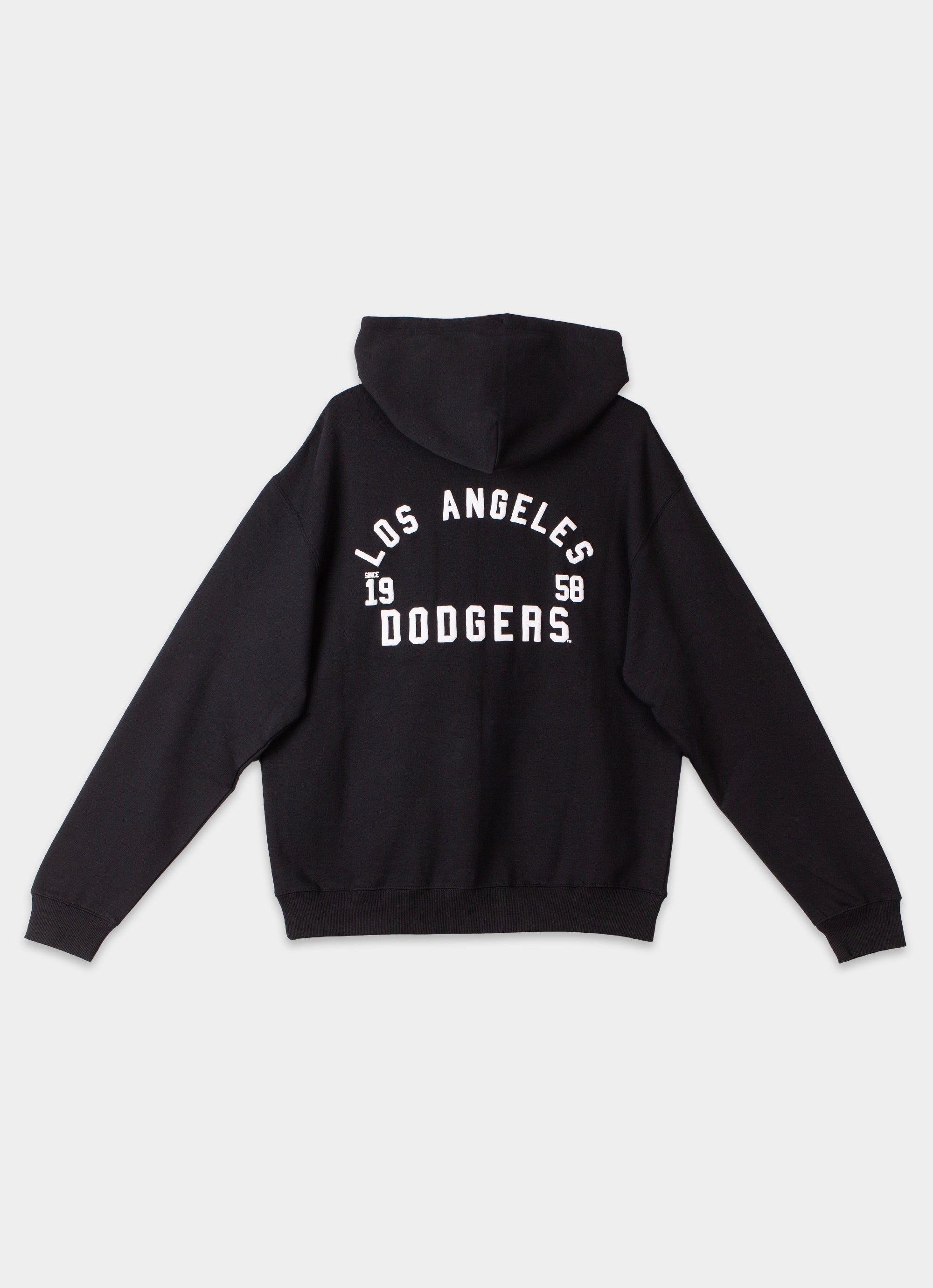 Majestic Mlb Los Angeles Dodgers Vintage Arch Date Hoodie in Black