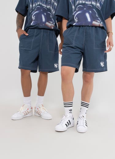 Majestic Mlb New York Yankees World Series Nylon Short in Blue