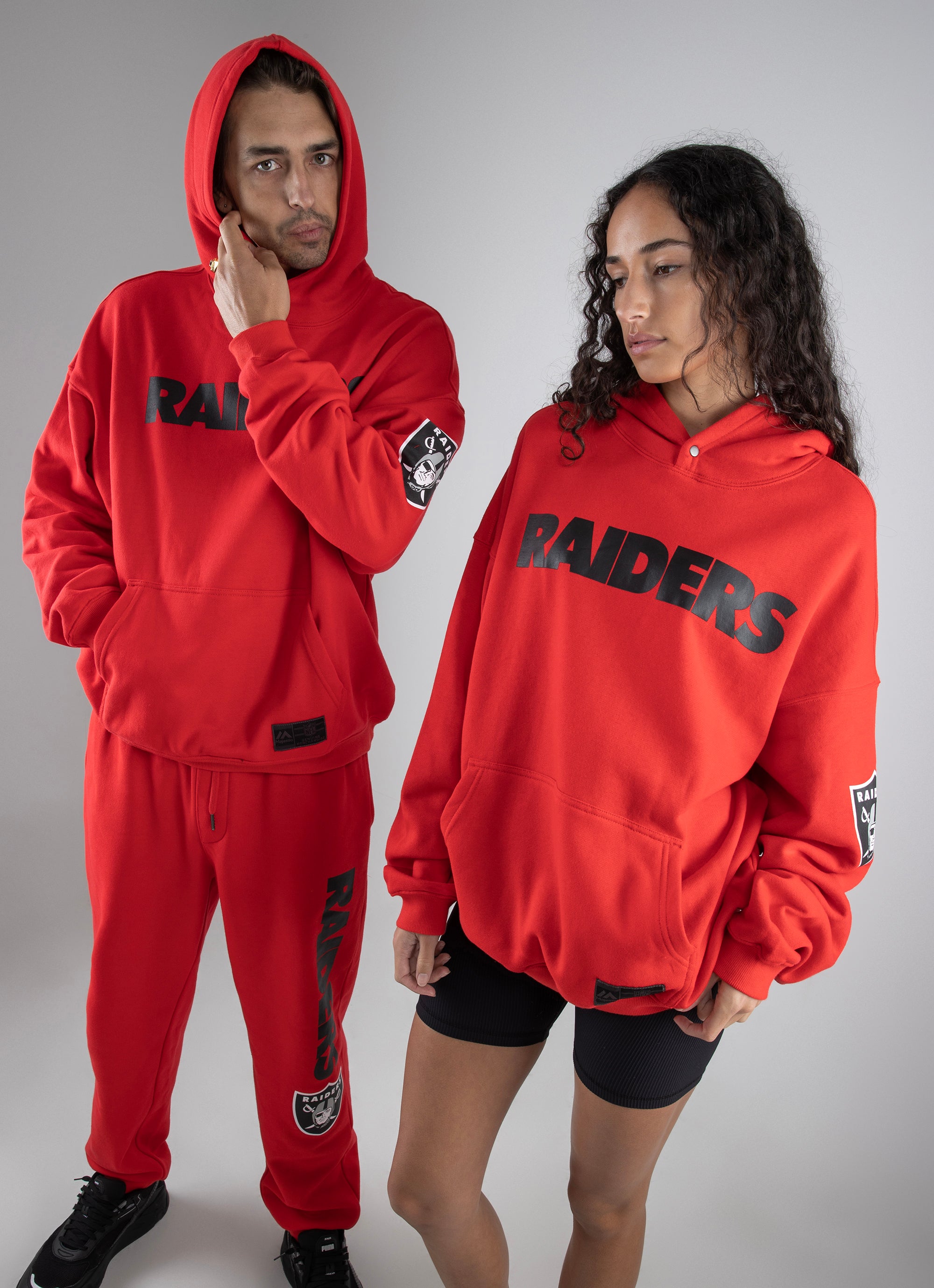 Majestic Nfl Las Vegas Raiders Wordmark Hoodie in Red