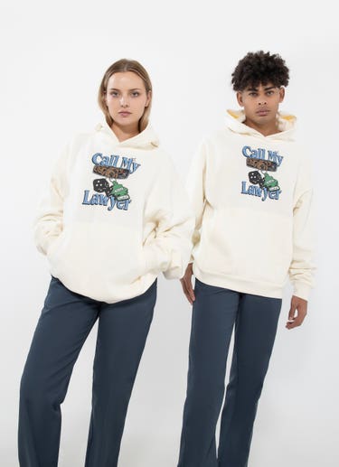 Market Call My Lawyer Chase Hoodie in White