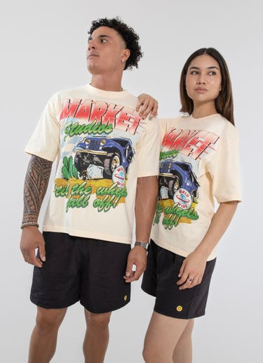 Market Wheels Off Tee in Beige