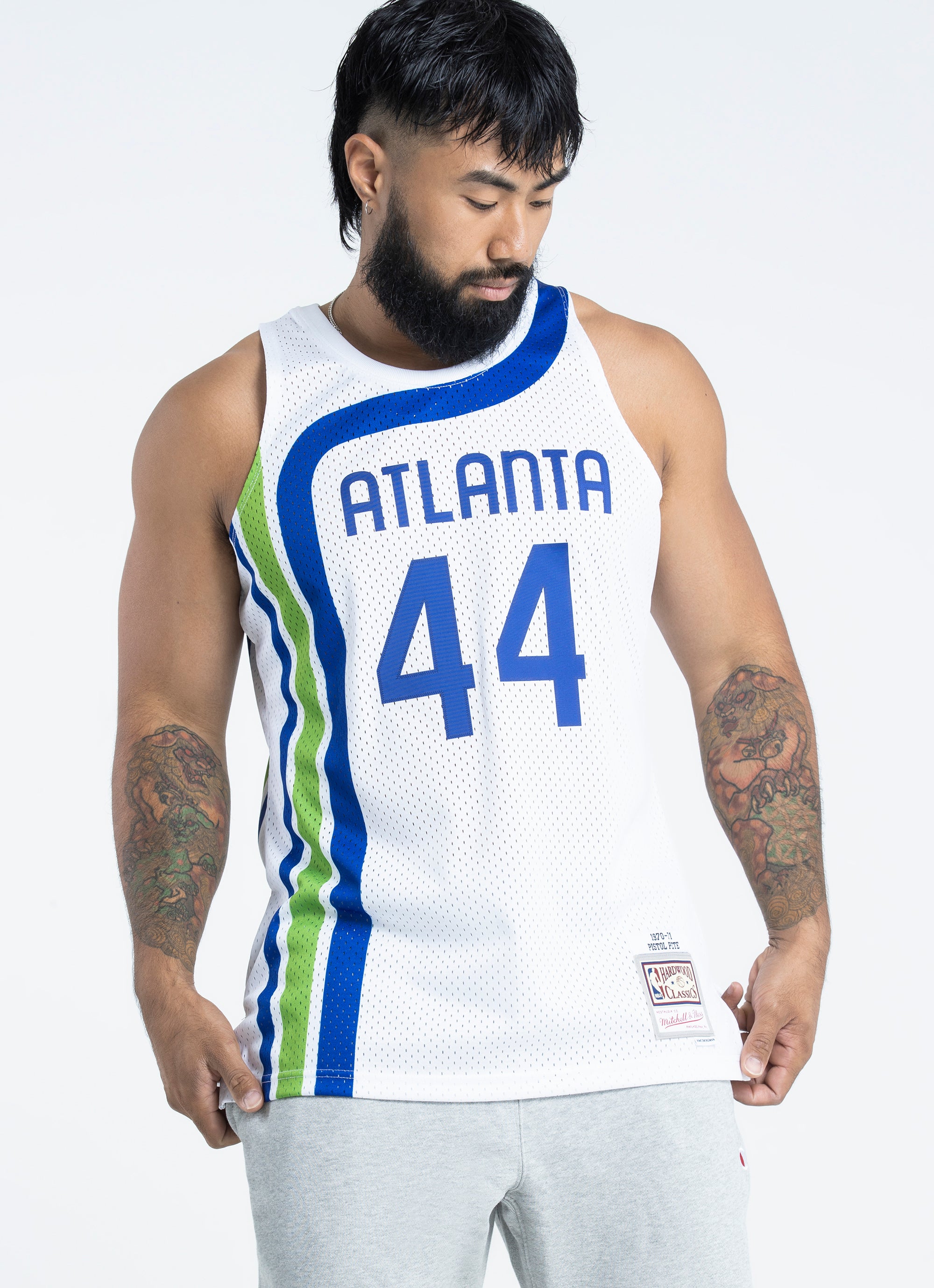 Shop Mitchell & Ness Atlanta Hawks Pete Maravich Swingman Jersey  SMJY3330AHA-WHT white