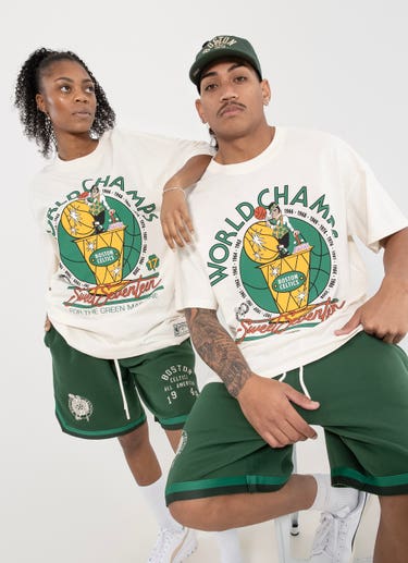 Mitchell & Ness Nba Boston Celtics History Of Champions Tee in Beige