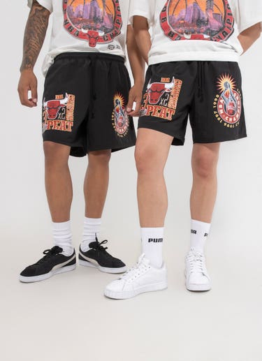 Mitchell & Ness Nba Chicago Bulls 3peat Nylon Short in Black