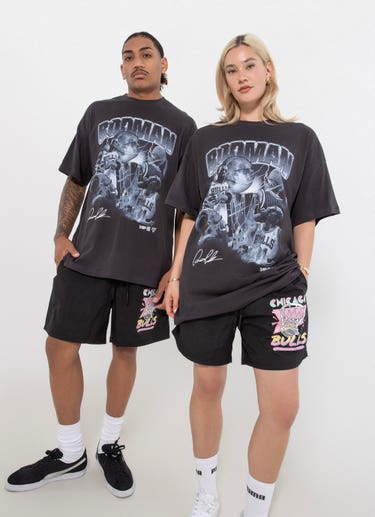 Mitchell & Ness Nba Chicago Bulls Dennis Rodman Eclipse Tee in Black