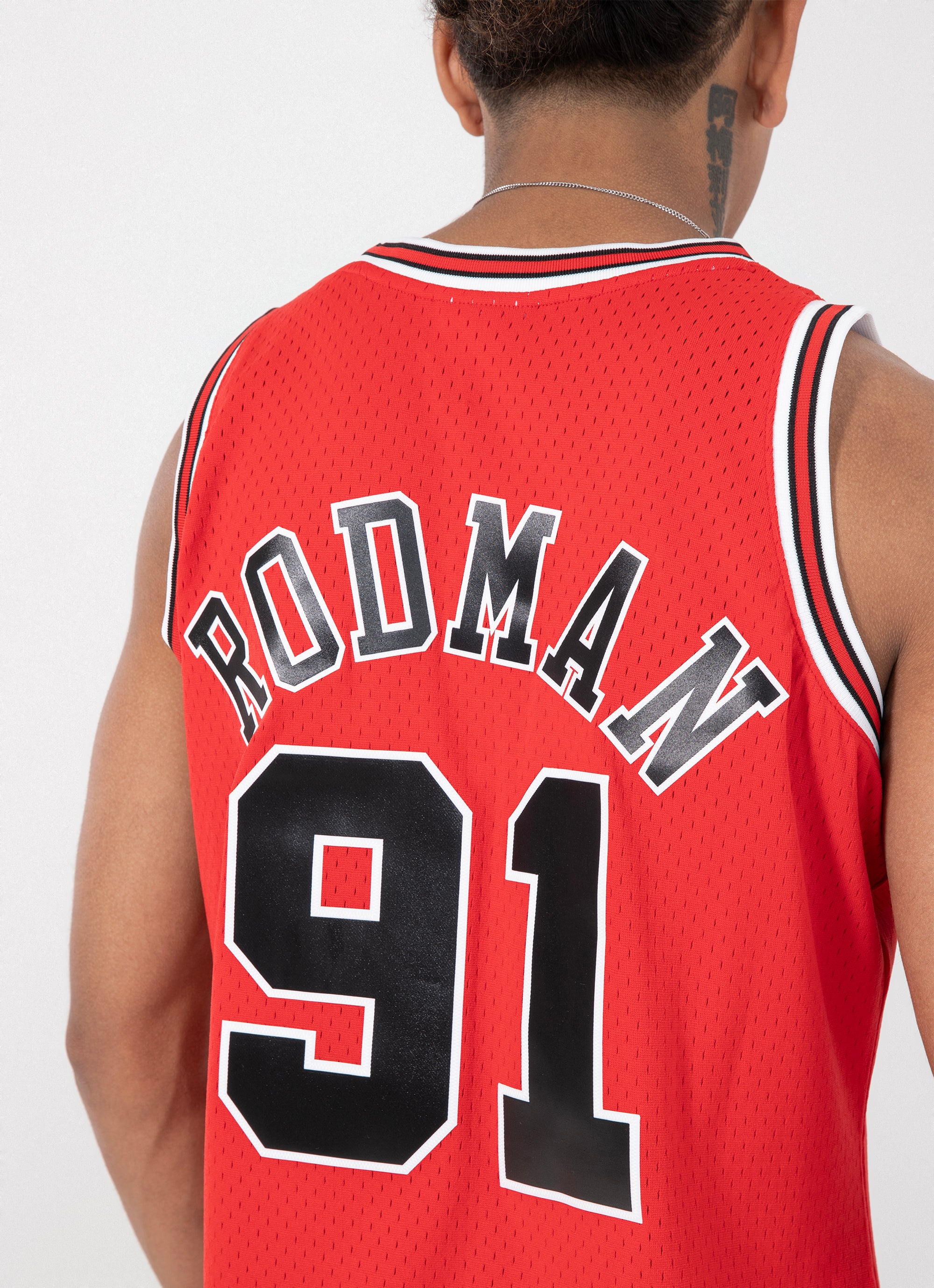 Women's Mitchell and Ness Chicago Bulls NBA Dennis Rodman Hardwood