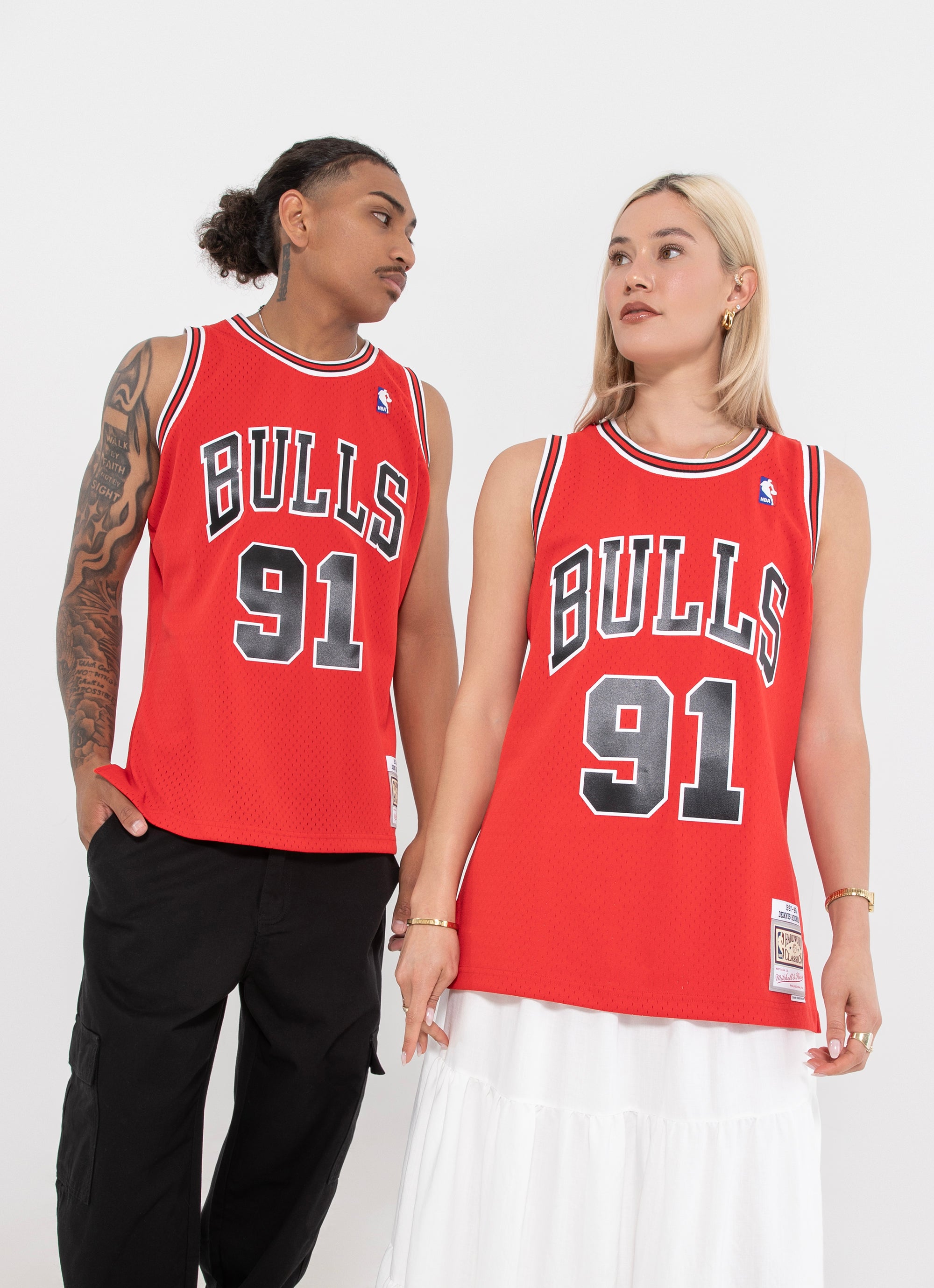 Women's Mitchell and Ness Chicago Bulls NBA Dennis Rodman Hardwood Classics  Swingman Jersey