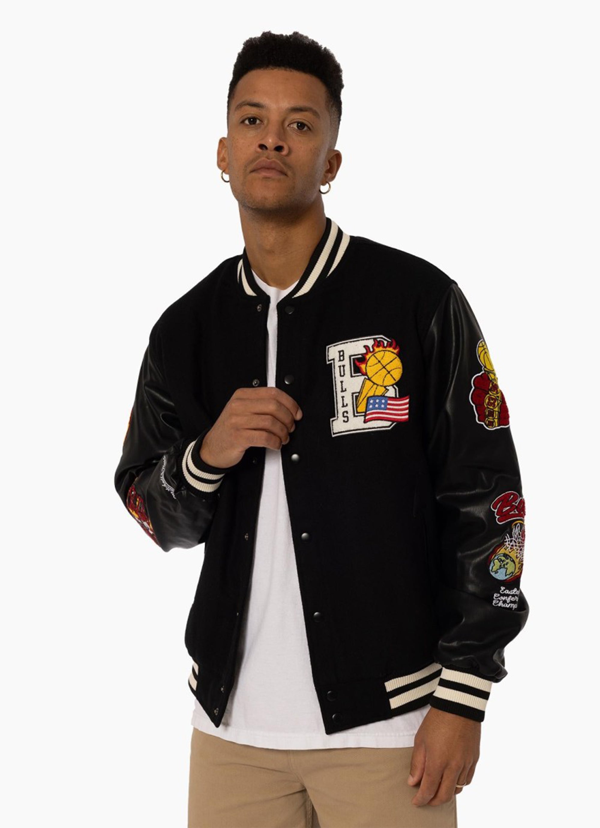Mitchell & Ness Nba Chicago Bulls Ignite Champions Jacket in Black