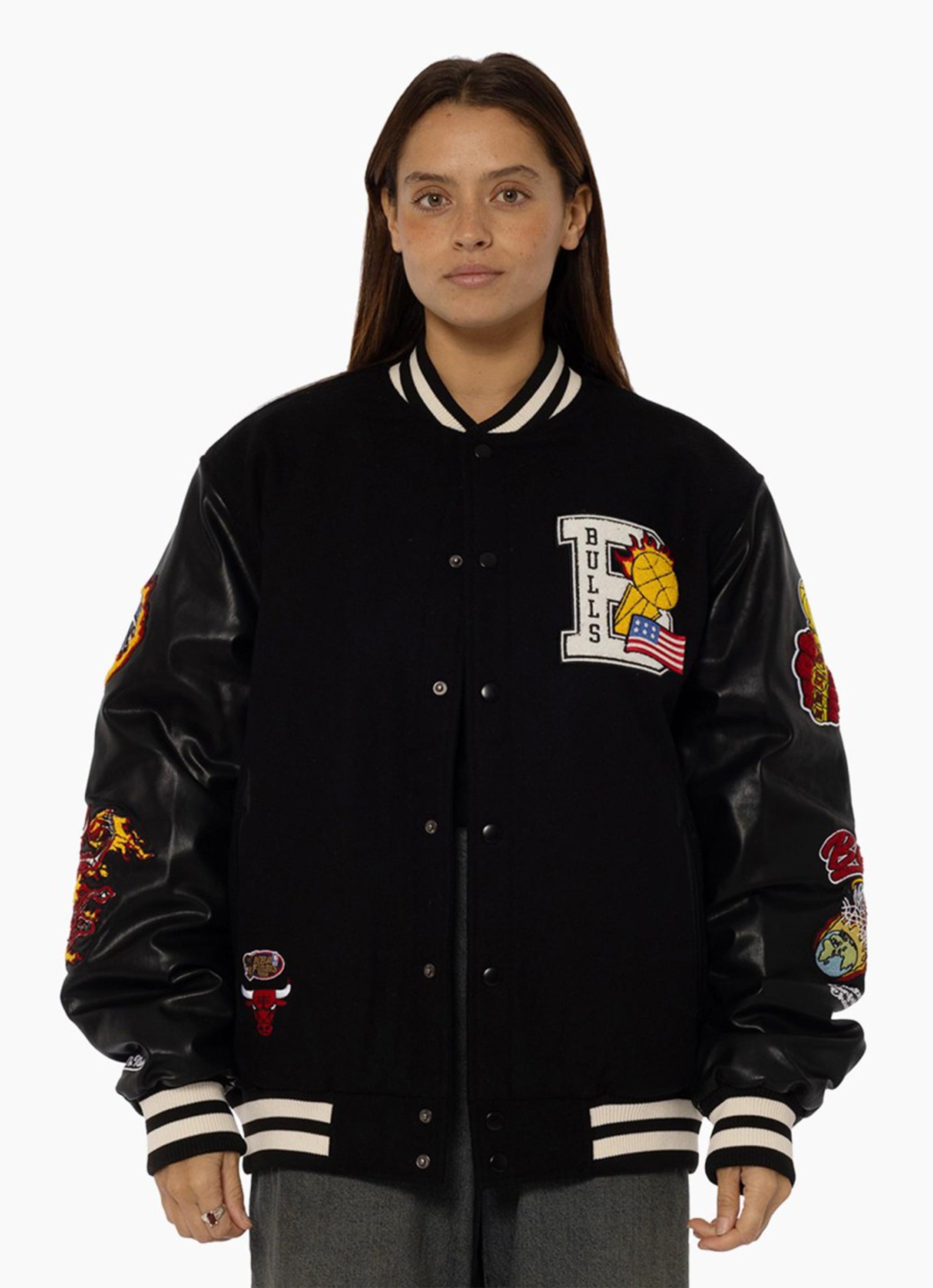 Mitchell & Ness Nba Chicago Bulls Ignite Champions Jacket in Black