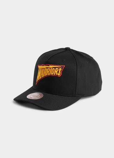 Mitchell & Ness Nba Golden State Warriors Team Colour Wordmark Mvp Snapback in Black