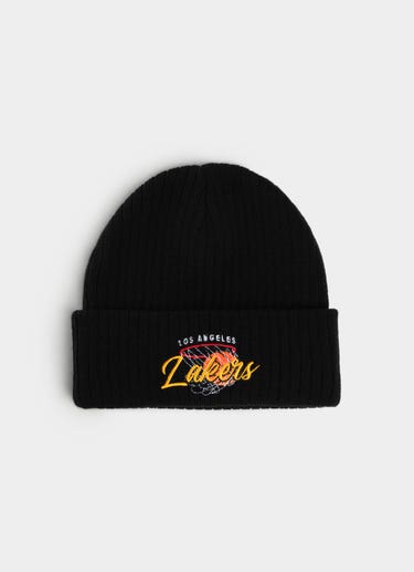 Mitchell & Ness Nba L.a Lakers Hoops Knit Beanie in Black
