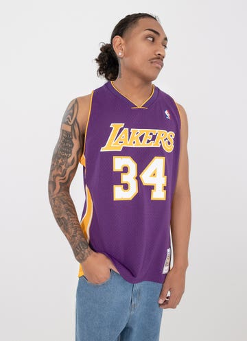 Mitchell & Ness Nba L.a Lakers Shaquille O'neal 99-00 Swingman Jersey in Purple