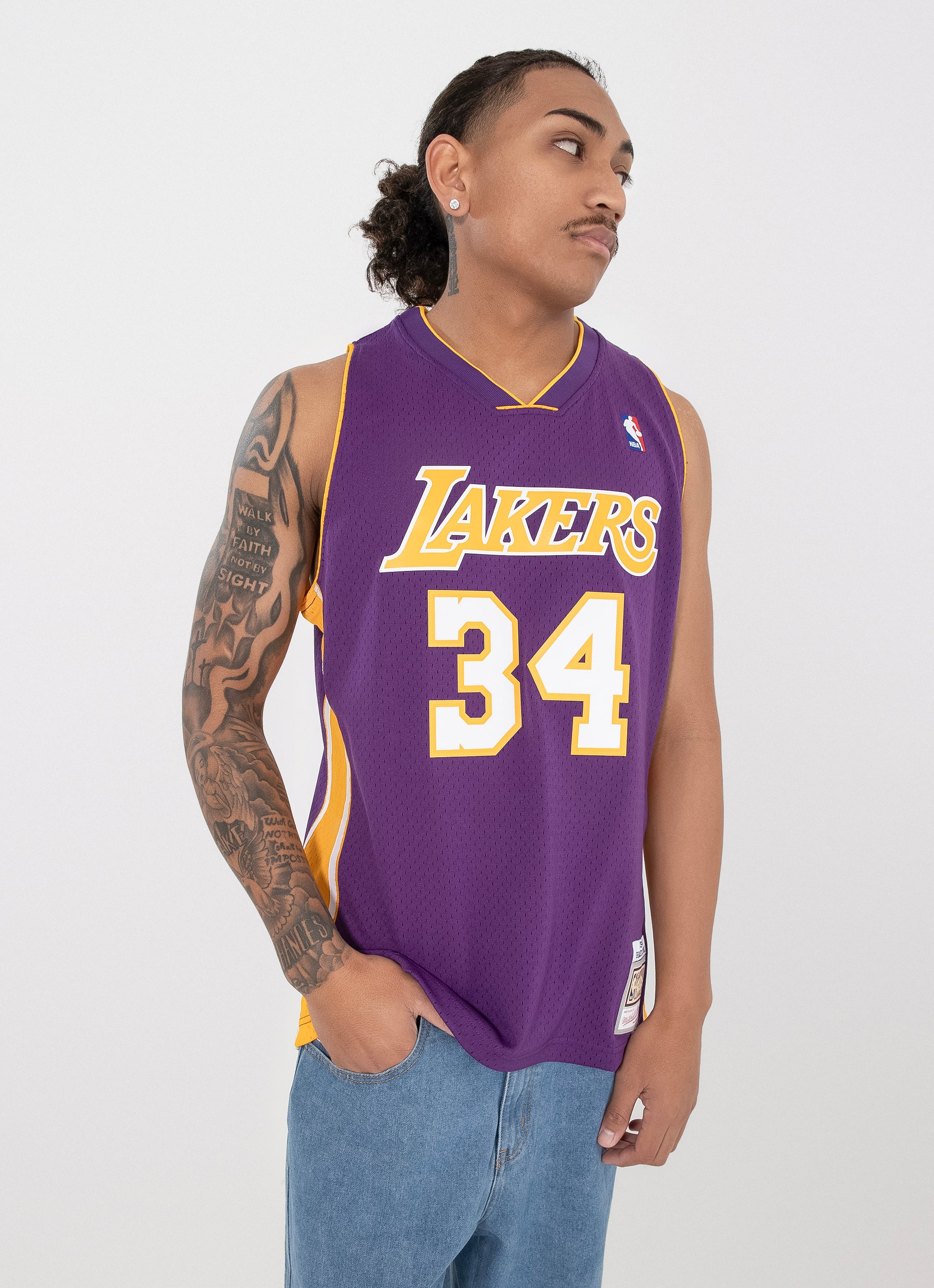 Mitchell & Ness Nba L.a Lakers Shaquille O'neal 99-00 Swingman Jersey in Purple