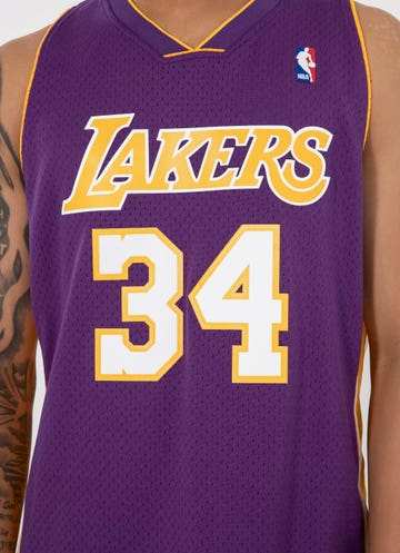 Mitchell & Ness Nba L.a Lakers Shaquille O'neal 99-00 Swingman Jersey in Purple