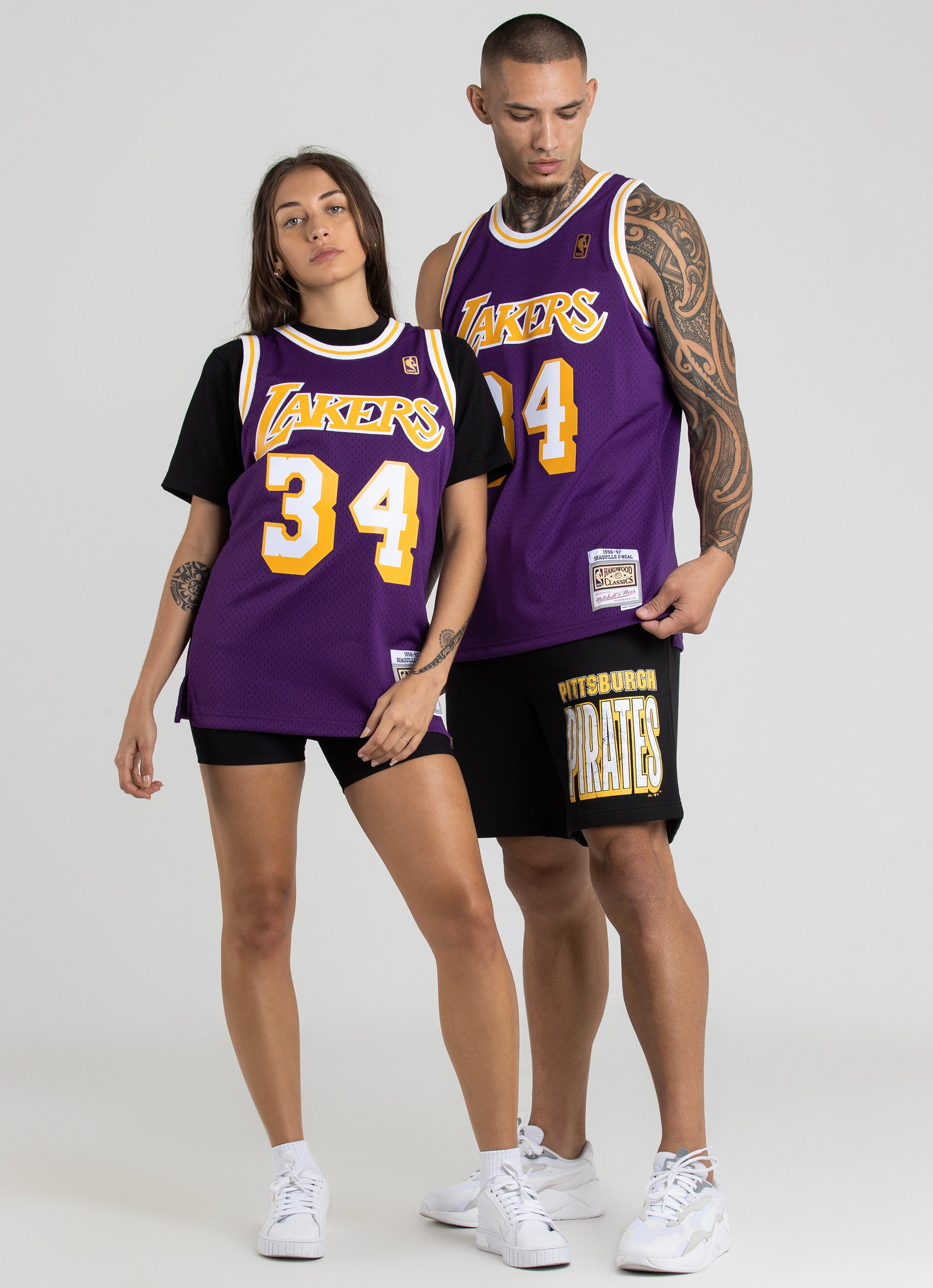 Youth Mitchell & Ness Purple Los Angeles Lakers Hardwood Classics Swingman Shorts Size: Large