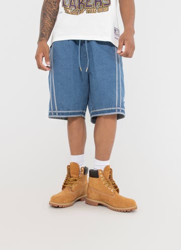 Mitchell & Ness Nba Los Angeles Lakers Denim Short in Blue