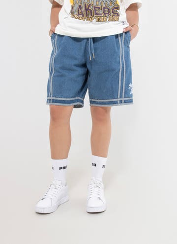 Mitchell & Ness Nba Los Angeles Lakers Denim Short in Blue