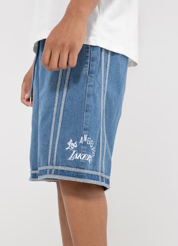 Mitchell & Ness Nba Los Angeles Lakers Denim Short in Blue
