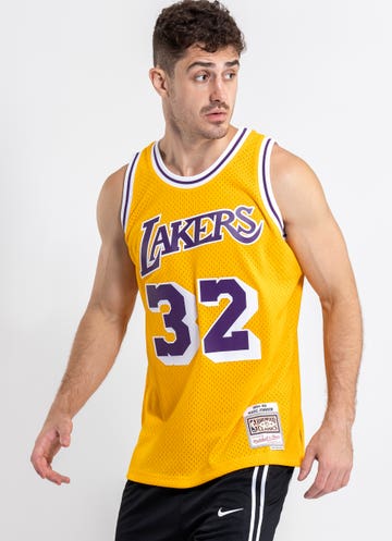Magic Johnson Los Angeles Lakers Mitchell & Ness Hardwood Classics Swingman  Jersey - Purple
