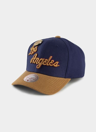 Mitchell & Ness Nba Los Angeles Lakers Work It Pro Crown Snapback Cap in Blue