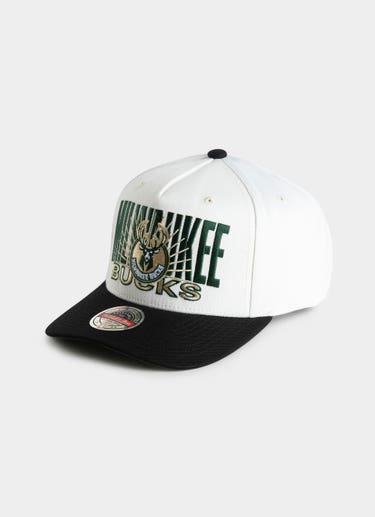Mitchell & Ness Nba Milwaukee Bucks Post Up Mvp Snapback Cap in White