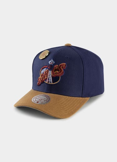 Mitchell & Ness Nba Seattle Super Sonics Work It Pro Crown Snapback Cap in Blue