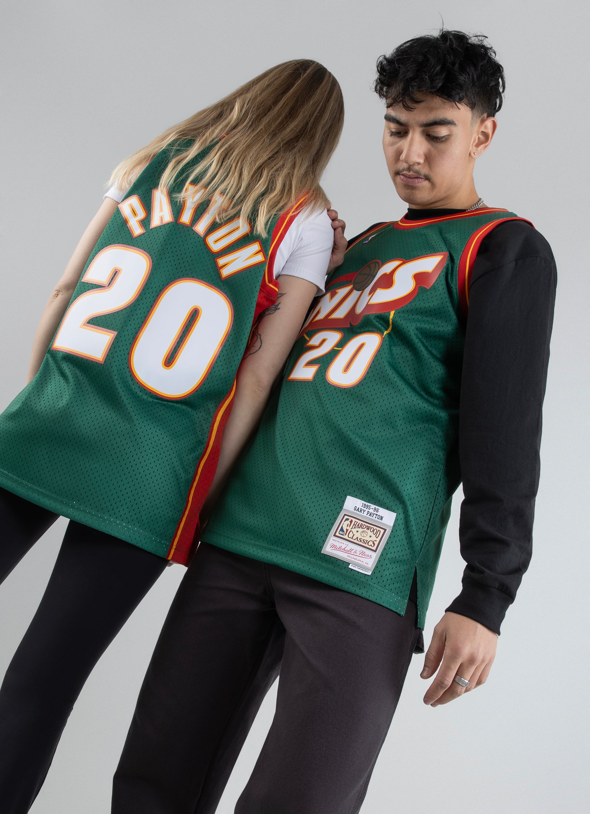 Youth Mitchell & Ness Gary Payton Green Seattle SuperSonics 1995-96 Hardwood Classics Swingman Jersey