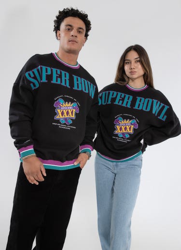 Mitchell & Ness Super Bowl Xxxi Crewneck Sweatshirt in Black
