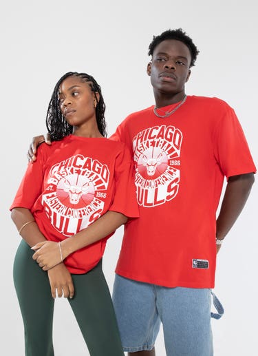 Nba Essentials Chicago Bulls Moreland Vintage Tee in Red