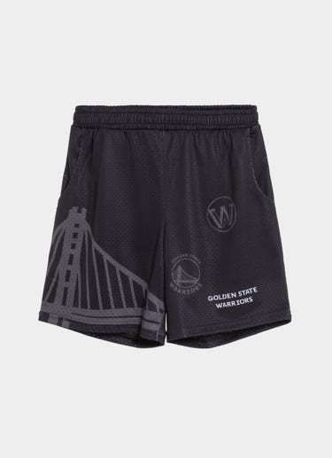 Nba Essentials Golden State Warriors Wallace Mesh Short - Youth in Black