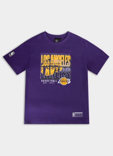 Nba Essentials Los Angeles Lakers Hartford Short Sleeve Vintage Tee - Youth in Purple