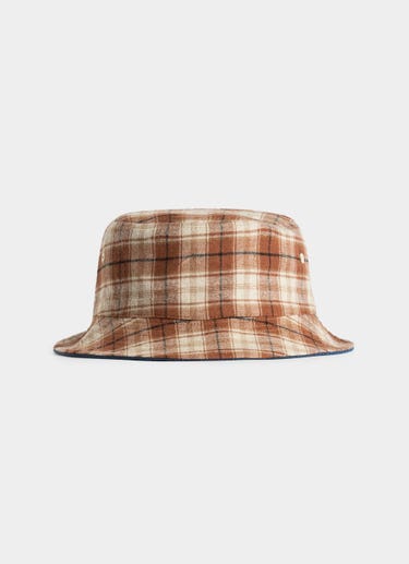 New Era Branded Denim Plaid Reversible Bucket Hat in Multi