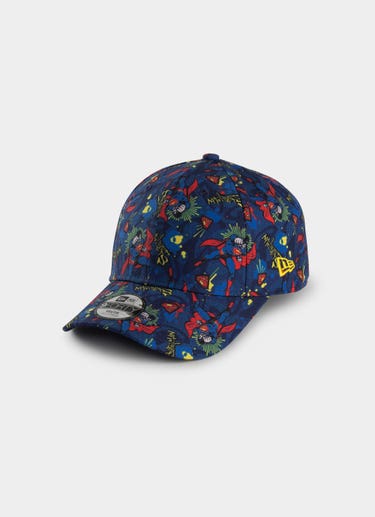 New Era Dc 9forty Superman Cloth Strap Cap - Youth in Blue