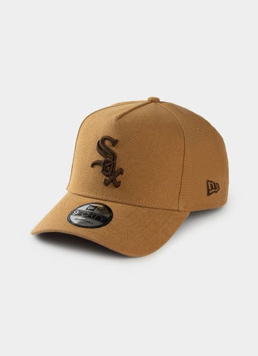 New Era Mlb 9forty A-frame Chicago White Sox Washed Canvas Bronze Snapback in Brown