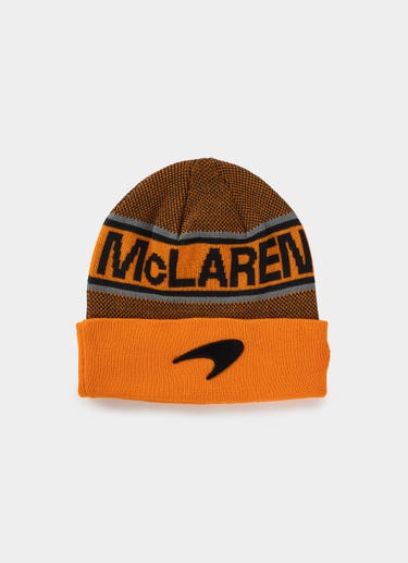 New Era Mclaren Racing Cuff Knit Medium Beanie in Orange