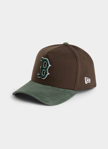 New Era Mlb 39thirty A-frame Boston Red Sox Beef N Broc Suede Fitted Cap in Brown