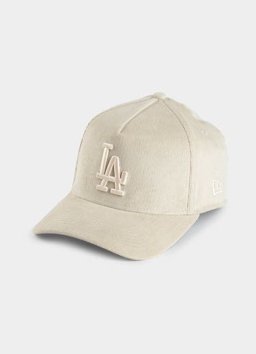 New Era Mlb 39thirty A-frame Los Angeles Dodgers Cord Fitted Cap in Beige