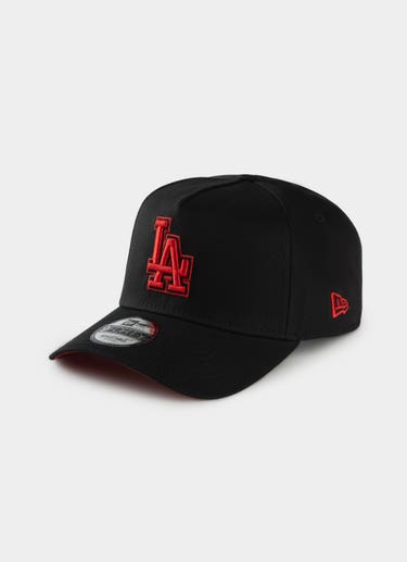 New Era Mlb 9forty A-frame Los Angeles Dodgers Black Scarlet Snapback Cap in Black