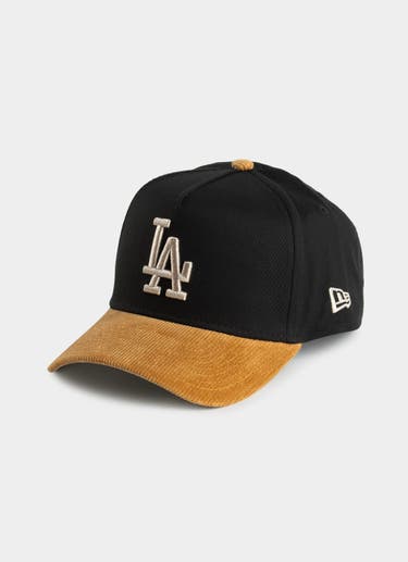 New Era Mlb 9forty A-frame Los Angeles Dodgers Premium Wheat Snapback Cap in Black