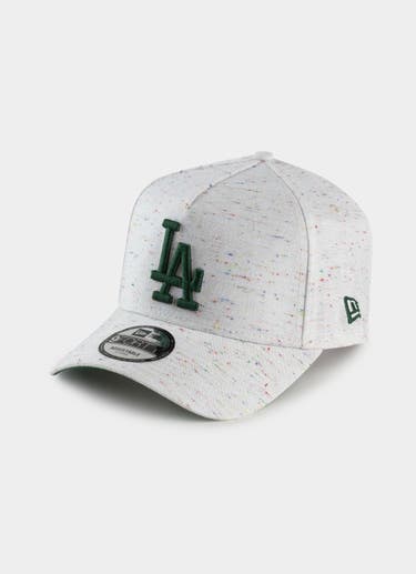New Era Mlb 9forty A-frame Los Angeles Dodgers Speckled Linen Snapback Cap in White