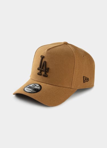 New Era Mlb 9forty A-frame Los Angeles Dodgers Washed Canvas Bronze Cap in Brown