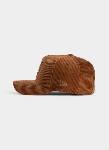 New Era Mlb 9forty A-frame New York Mets Enhanced Corduroy Snapback Cap in Brown