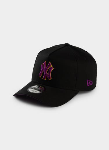 New Era Mlb 9forty A-frame New York Yankees Passionfruit Snapback Cap in Black