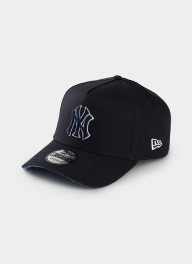 New Era Mlb 9forty A-frame New York Yankees Plaid Navy Snapback Cap in Blue