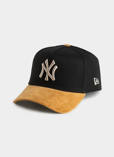 New Era Mlb 9forty A-frame New York Yankees Premium Wheat Snapback Cap in Black