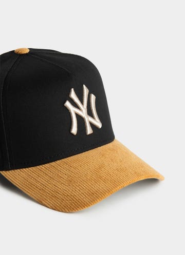New Era Mlb 9forty A-frame New York Yankees Premium Wheat Snapback Cap in Black