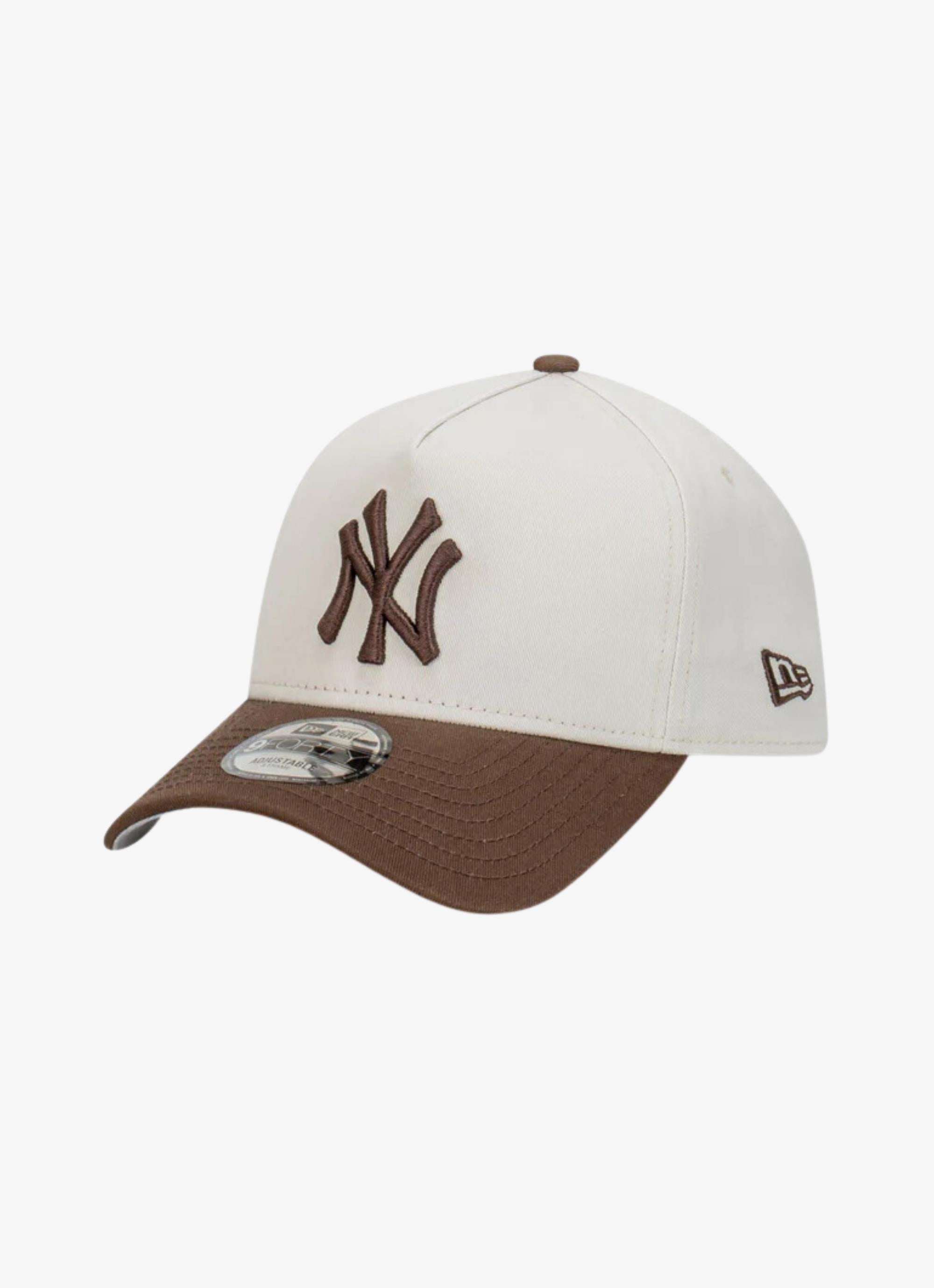New Era Mlb 9forty A frame New York Yankees Vintage Stone Walnut Snapback in Beige Red Rat